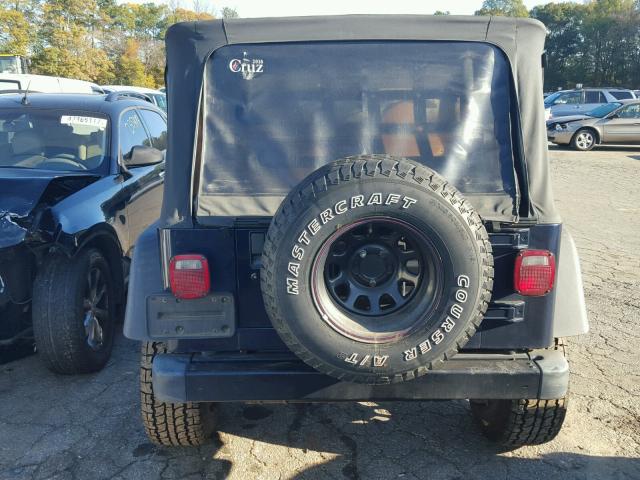 1J4FA49S01P351660 - 2001 JEEP WRANGLER / BLUE photo 10