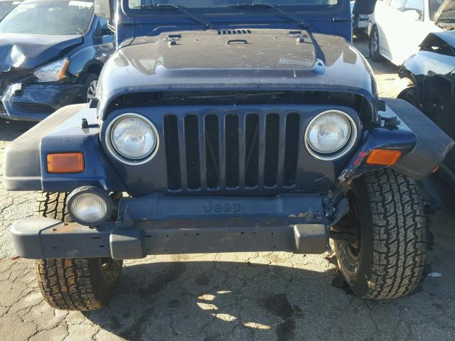 1J4FA49S01P351660 - 2001 JEEP WRANGLER / BLUE photo 9