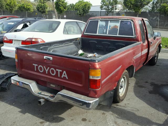 JT4RN93P1L5012199 - 1990 TOYOTA PICKUP 1/2 BURGUNDY photo 4