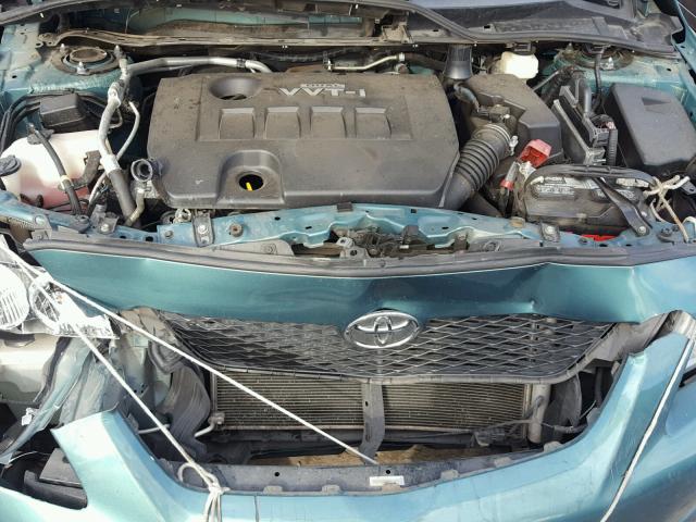 1NXBU40E79Z051657 - 2009 TOYOTA COROLLA BA GREEN photo 7