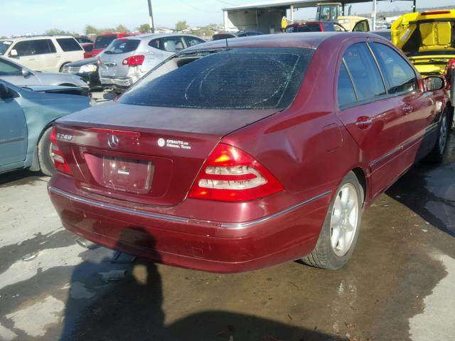 WDBRF61JX1F024688 - 2001 MERCEDES-BENZ C 240 RED photo 4