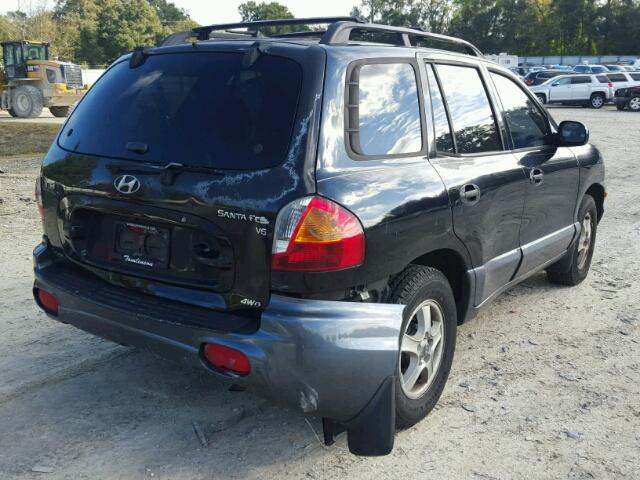 KM8SC73D74U761786 - 2004 HYUNDAI SANTA FE G BLACK photo 4