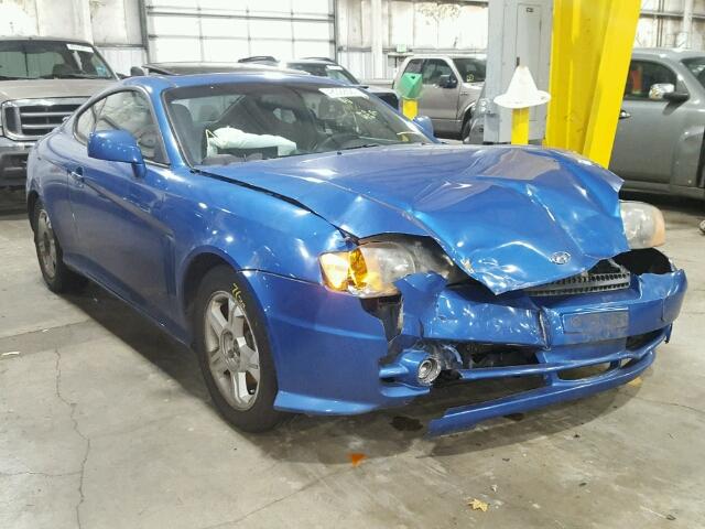 KMHHM65D24U140177 - 2004 HYUNDAI TIBURON BLUE photo 1