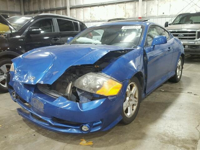 KMHHM65D24U140177 - 2004 HYUNDAI TIBURON BLUE photo 2