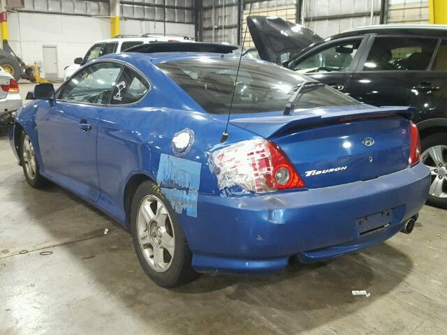 KMHHM65D24U140177 - 2004 HYUNDAI TIBURON BLUE photo 3