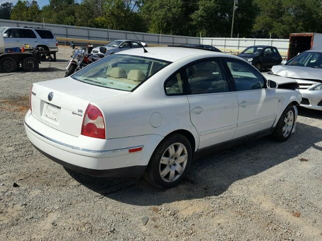 WVWTH63B92P360433 - 2002 VOLKSWAGEN PASSAT GLX WHITE photo 4
