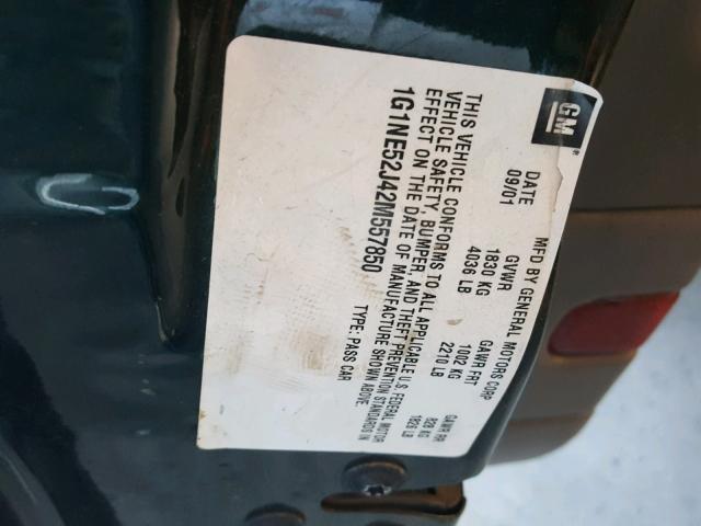 1G1NE52J42M557850 - 2002 CHEVROLET MALIBU LS Yaşıl foto 10