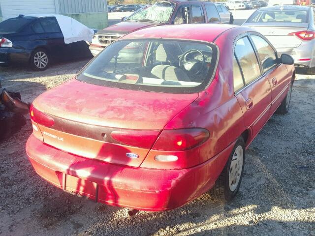 1FALP13P0VW376814 - 1997 FORD ESCORT LX RED photo 4