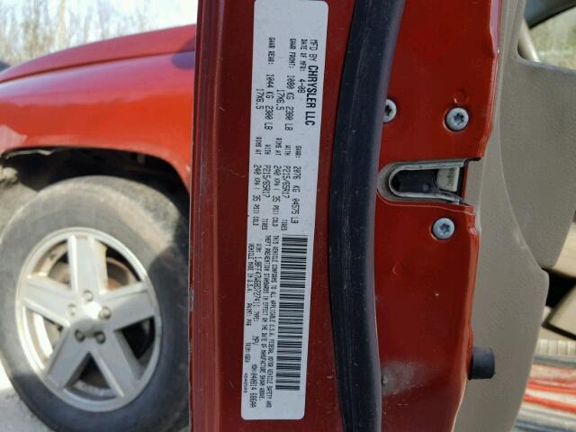 1J8FF47W68D727411 - 2008 JEEP COMPASS SP ORANGE photo 10