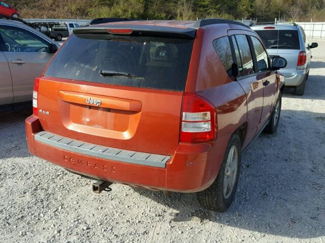 1J8FF47W68D727411 - 2008 JEEP COMPASS SP ORANGE photo 4