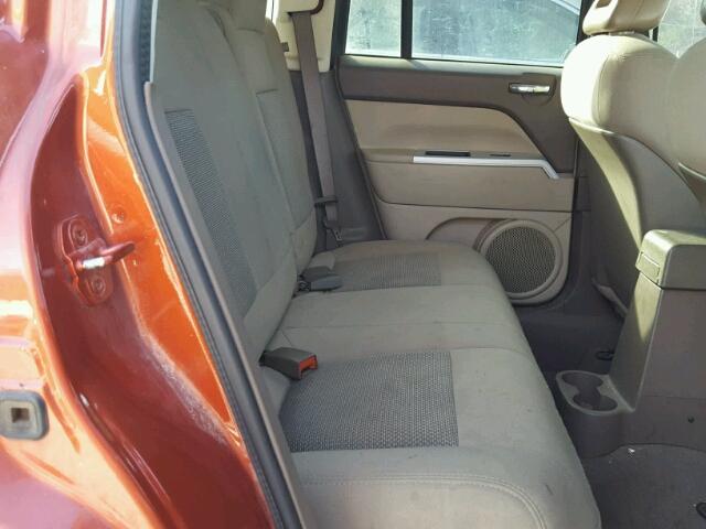 1J8FF47W68D727411 - 2008 JEEP COMPASS SP ORANGE photo 6