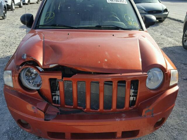 1J8FF47W68D727411 - 2008 JEEP COMPASS SP ORANGE photo 7