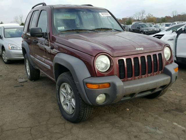 1J4GL48K02W157007 - 2002 JEEP LIBERTY SP MAROON photo 1