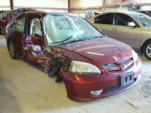 2HGES26865H605282 - 2005 HONDA CIVIC EX MAROON photo 1