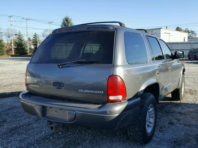 1B4HS38N12F192962 - 2002 DODGE DURANGO SP GRAY photo 4