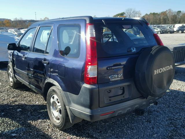 JHLRD68516C013008 - 2006 HONDA CR-V LX BLUE photo 3