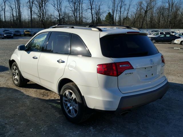 2HNYD28299H531211 - 2009 ACURA MDX WHITE photo 3