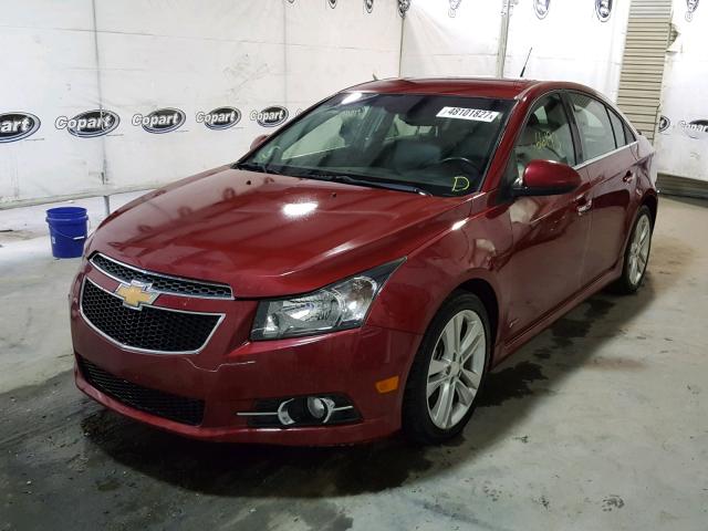 1G1PG5SB7E7404216 - 2014 CHEVROLET CRUZE LTZ RED photo 2