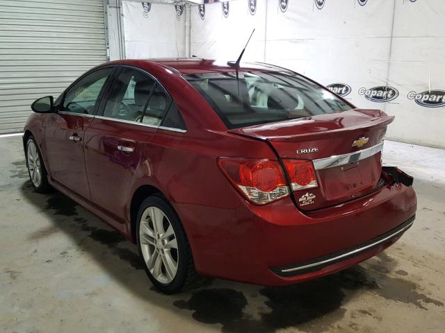 1G1PG5SB7E7404216 - 2014 CHEVROLET CRUZE LTZ RED photo 3