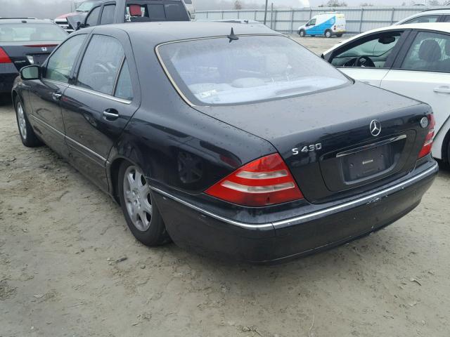 WDBNG70J31A142422 - 2001 MERCEDES-BENZ S 430 BLACK photo 3