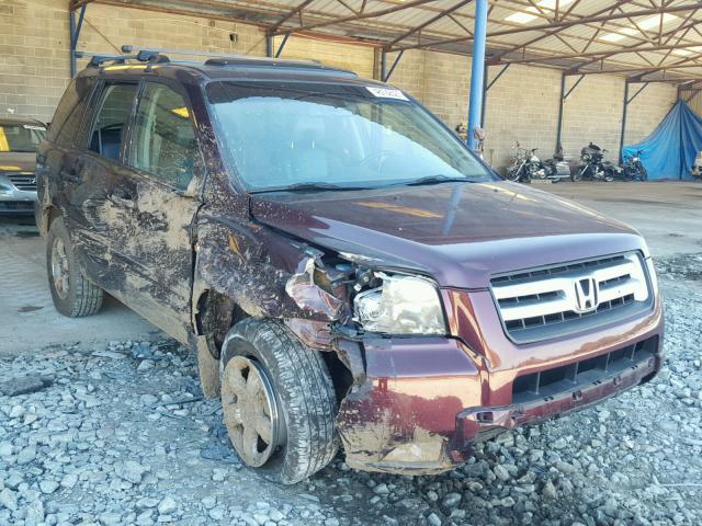 2HKYF18627H503722 - 2007 HONDA PILOT EXL MAROON photo 1