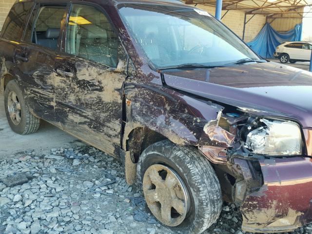 2HKYF18627H503722 - 2007 HONDA PILOT EXL MAROON photo 9