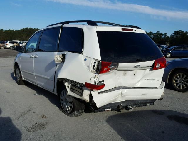 5TDZK23C78S102889 - 2008 TOYOTA SIENNA CE WHITE photo 3