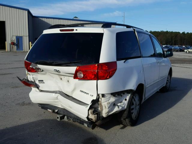 5TDZK23C78S102889 - 2008 TOYOTA SIENNA CE WHITE photo 4