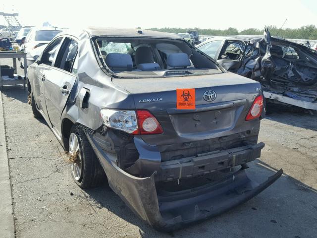 1NXBU4EE1AZ338909 - 2010 TOYOTA COROLLA BA CHARCOAL photo 3