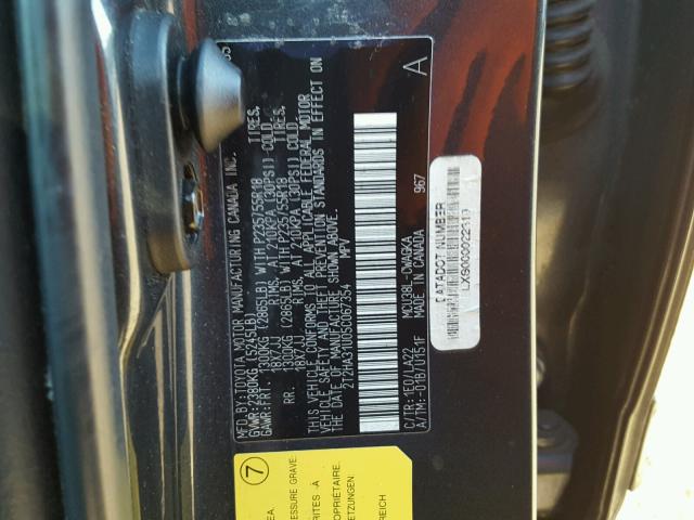 2T2HA31U05C067354 - 2005 LEXUS RX 330 GRAY photo 10