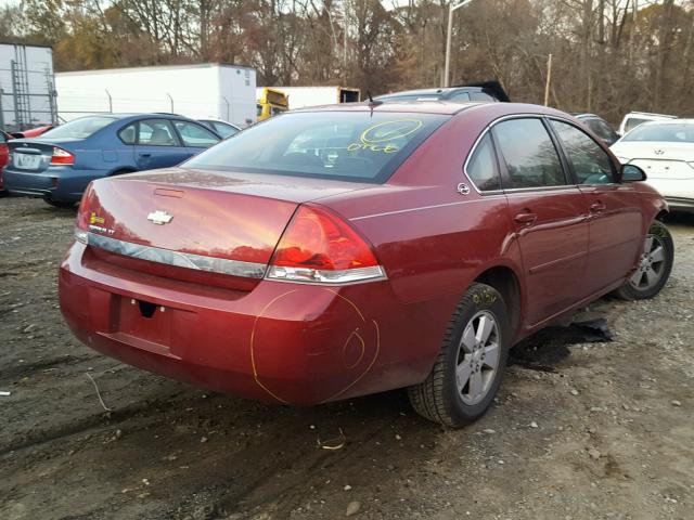 2G1WT58N189248508 - 2008 CHEVROLET IMPALA LT RED photo 4