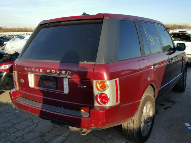 SALME11455A182797 - 2005 LAND ROVER RANGE ROVE BURGUNDY photo 4