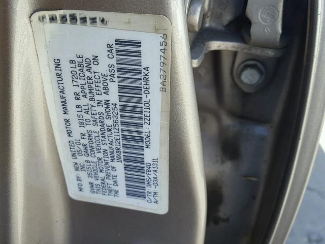 1NXBR12E11Z563254 - 2001 TOYOTA COROLLA CE SILVER photo 10