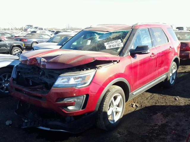 1FM5K8D88HGA56247 - 2017 FORD EXPLORER X RED photo 2