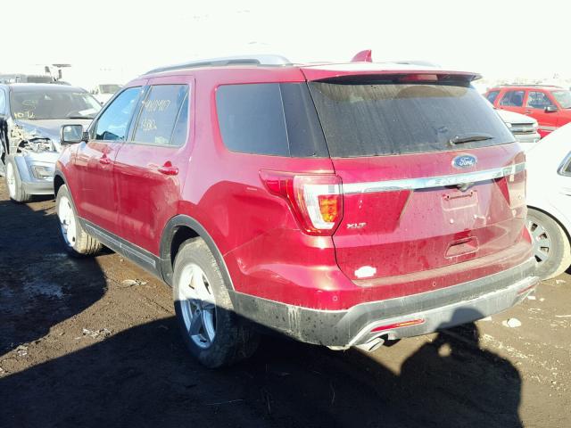 1FM5K8D88HGA56247 - 2017 FORD EXPLORER X RED photo 3