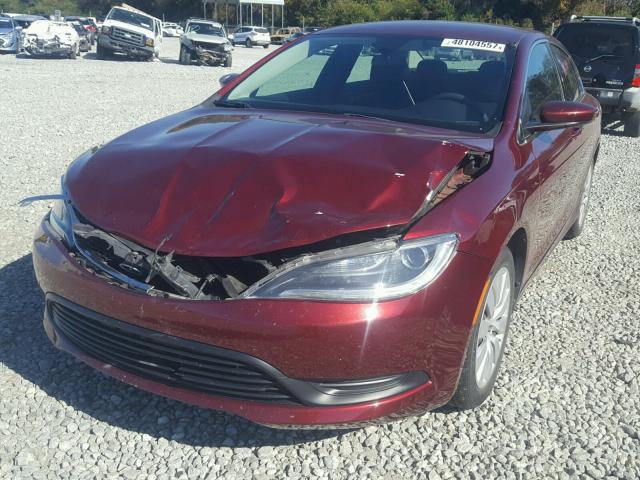 1C3CCCFB2FN588420 - 2015 CHRYSLER 200 LX RED photo 2