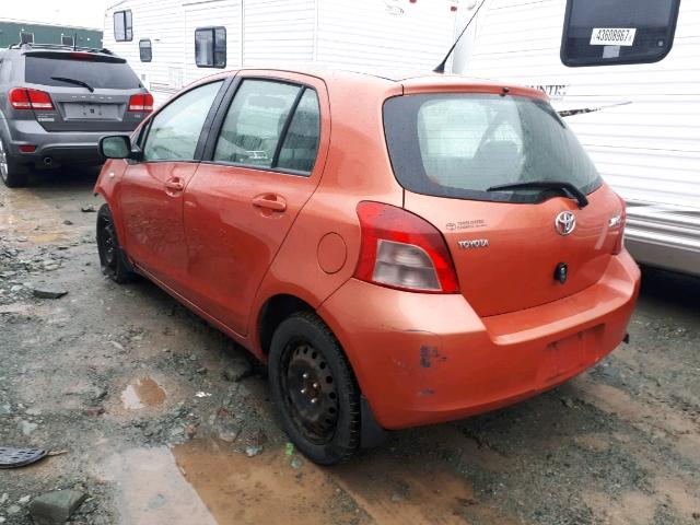 JTDKT923385157046 - 2008 TOYOTA YARIS ORANGE photo 3