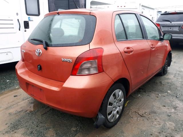 JTDKT923385157046 - 2008 TOYOTA YARIS ORANGE photo 4