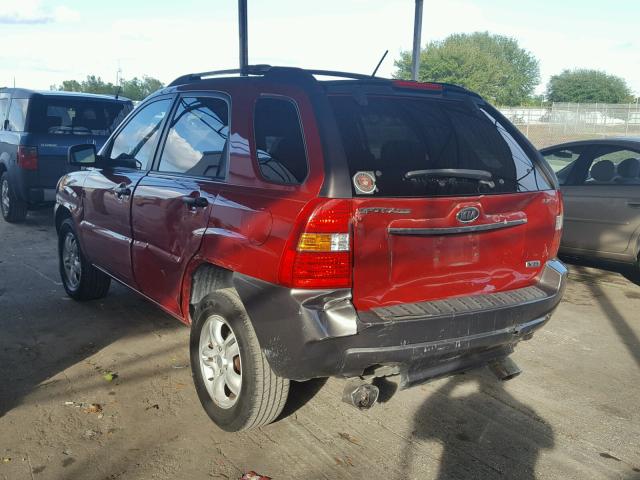 KNDJF723477421689 - 2007 KIA SPORTAGE E RED photo 3