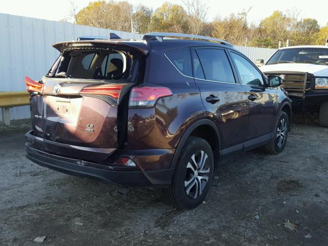 2T3BFREV4GW454371 - 2016 TOYOTA RAV4 LE BURGUNDY photo 4