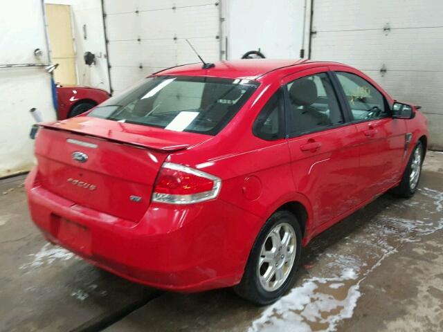 1FAHP35N88W203141 - 2008 FORD FOCUS SE RED photo 4