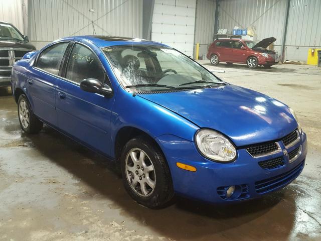 1B3ES56C34D522233 - 2004 DODGE NEON SXT BLUE photo 1