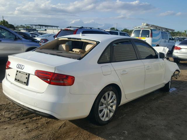 WAUAFAFL5EN014123 - 2014 AUDI A4 PREMIUM WHITE photo 4