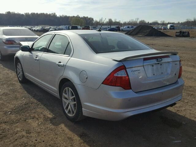 3FAHP0JA1CR257782 - 2012 FORD FUSION SEL SILVER photo 3