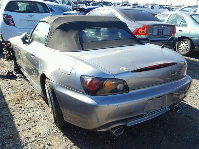 JHMAP21495S003678 - 2005 HONDA S2000 SILVER photo 3