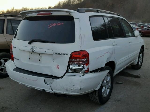 JTEHF21A630147797 - 2003 TOYOTA HIGHLANDER WHITE photo 4