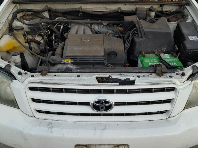 JTEHF21A630147797 - 2003 TOYOTA HIGHLANDER WHITE photo 7