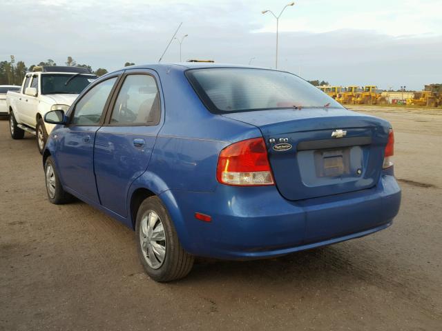 KL1TD52605B348268 - 2005 CHEVROLET AVEO BASE Niebieski zdjęcie 3