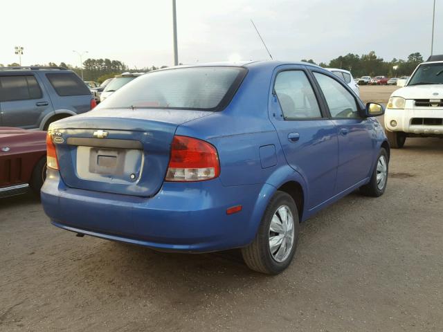 KL1TD52605B348268 - 2005 CHEVROLET AVEO BASE Niebieski zdjęcie 4