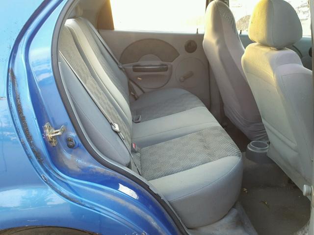 KL1TD52605B348268 - 2005 CHEVROLET AVEO BASE Niebieski zdjęcie 6